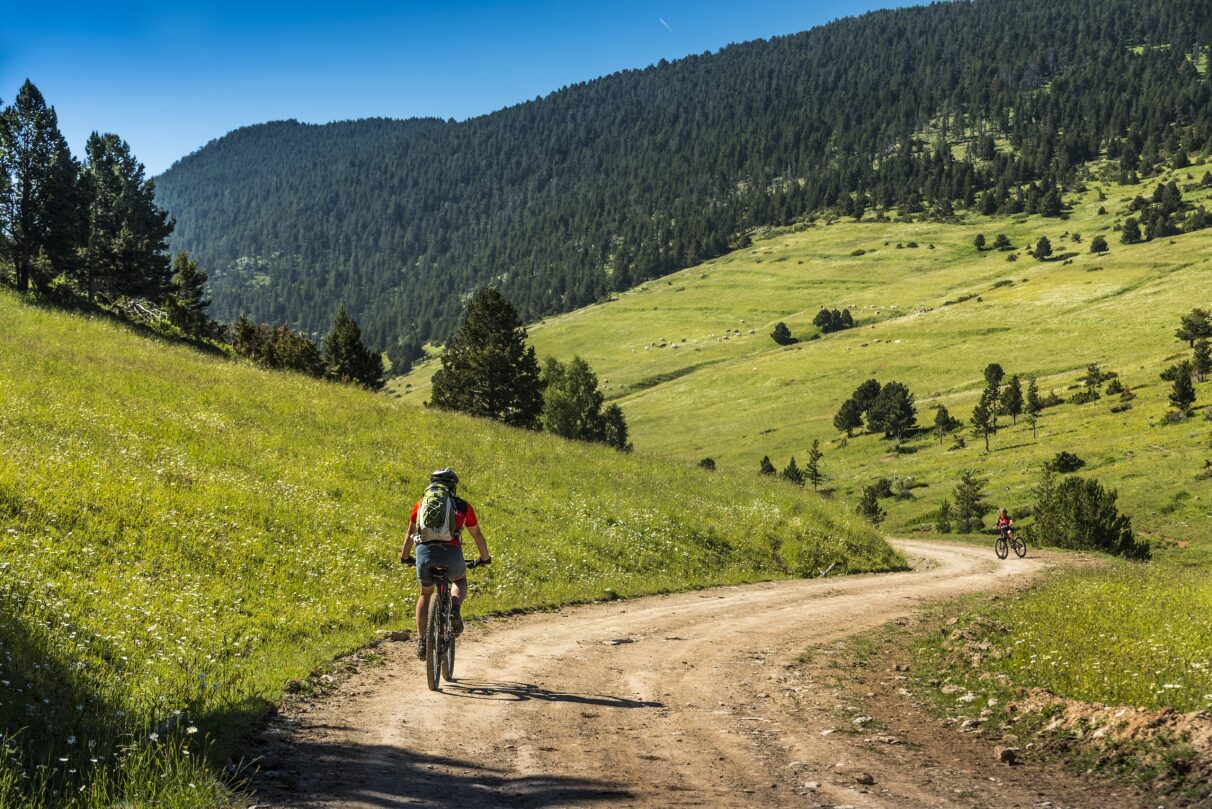 Ciclistes en una pista del Parc Natural de l'Alt Pirineu